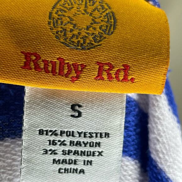 Ruby Rd Blue and White Striped Top Size S - Picture 3 of 4
